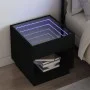Mesita de noche con Infinity LED negra 50x50x50 cm de , Mesitas de noche - Ref: Foro24-3284085, Precio: 87,16 €, Descuento: %