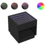 Mesita de noche con Infinity LED negra 50x50x50 cm de , Mesitas de noche - Ref: Foro24-3284085, Precio: 87,16 €, Descuento: %