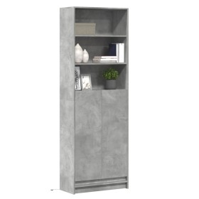 Aparador con LED madera ingeniería gris hormigón 69x32,5x200 cm de , Aparadores - Ref: Foro24-3307908, Precio: 128,39 €, Desc...
