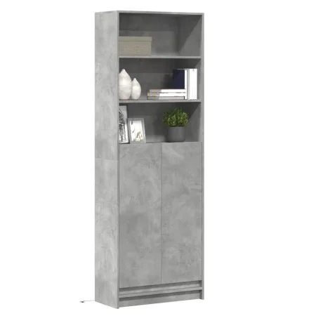 Sideboard with LED in gray concrete engineered wood 69x32.5x200 cm by , Sideboards - Ref: Foro24-3307908, Price: 126,78 €, Di...