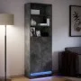 Sideboard with LED in gray concrete engineered wood 69x32.5x200 cm by , Sideboards - Ref: Foro24-3307908, Price: 126,78 €, Di...
