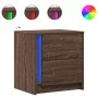 Nachttische mit LED-Lichtern, 2 Stück, aus Eichenholz in Braun. von , Nachttische - Ref: Foro24-852060, Preis: 102,86 €, Raba...