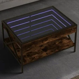 Coffee table with Infinity LED smoked oak 70x50x38 cm by , Coffee table - Ref: Foro24-847704, Price: 88,84 €, Discount: %