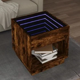 Coffee table with Infinity LED smoked oak 50x50x50 cm by , Coffee table - Ref: Foro24-847655, Price: 84,60 €, Discount: %