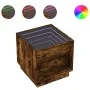 Coffee table with Infinity LED smoked oak 50x50x50 cm by , Coffee table - Ref: Foro24-847655, Price: 84,60 €, Discount: %