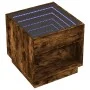 Coffee table with Infinity LED smoked oak 50x50x50 cm by , Coffee table - Ref: Foro24-847655, Price: 84,60 €, Discount: %