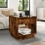 Coffee table with Infinity LED smoked oak 50x50x50 cm by , Coffee table - Ref: Foro24-847655, Price: 84,60 €, Discount: %