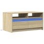 Center table with LED lights made of Sonoma oak engineered wood by , Coffee table - Ref: Foro24-851993, Price: 97,39 €, Disco...