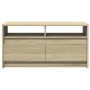 Center table with LED lights made of Sonoma oak engineered wood by , Coffee table - Ref: Foro24-851993, Price: 97,39 €, Disco...