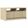 Center table with LED lights made of Sonoma oak engineered wood by , Coffee table - Ref: Foro24-851993, Price: 97,39 €, Disco...