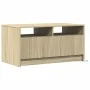 Center table with LED lights made of Sonoma oak engineered wood by , Coffee table - Ref: Foro24-851993, Price: 96,93 €, Disco...