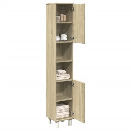 Armario de baño madera ingeniería roble Sonoma 30,5x30x179 cm de , Muebles de baño - Ref: Foro24-849631, Precio: 70,03 €, Des...