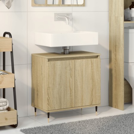 Engineered wood bathroom cabinet in Sonoma oak, 58x33x60 cm. by , Bathroom furniture - Ref: Foro24-849673, Price: 51,88 €, Di...