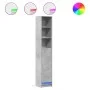 Display cabinet with LED lights, engineered wood in gray concrete, 36x32.5x200 cm by , Sideboards - Ref: Foro24-852127, Price...