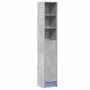 Display cabinet with LED lights, engineered wood in gray concrete, 36x32.5x200 cm by , Sideboards - Ref: Foro24-852127, Price...