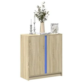 Sideboard with LED lights, engineered wood in Sonoma oak, 77x34x85 cm. by , Sideboards - Ref: Foro24-852133, Price: 76,51 €, ...