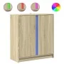 Sideboard with LED lights, engineered wood in Sonoma oak, 77x34x85 cm. by , Sideboards - Ref: Foro24-852133, Price: 76,51 €, ...