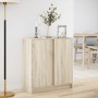 Sideboard with LED lights, engineered wood in Sonoma oak, 77x34x85 cm. by , Sideboards - Ref: Foro24-852133, Price: 77,45 €, ...