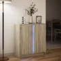 Sideboard mit LED-Beleuchtung aus Eichenholz in Sonoma-Optik 77x34x85 cm. von , Sideboards - Ref: Foro24-852133, Preis: 76,51...