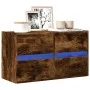 Wall-mounted TV stand with smoked oak LED lights 80x31x45 cm by , TV Furniture - Ref: Foro24-852289, Price: 66,88 €, Discount: %