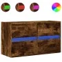 Wall-mounted TV stand with smoked oak LED lights 80x31x45 cm by , TV Furniture - Ref: Foro24-852289, Price: 66,88 €, Discount: %