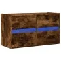 Wall-mounted TV stand with smoked oak LED lights 80x31x45 cm by , TV Furniture - Ref: Foro24-852289, Price: 66,88 €, Discount: %
