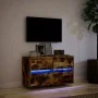 Wall-mounted TV stand with smoked oak LED lights 80x31x45 cm by , TV Furniture - Ref: Foro24-852289, Price: 66,88 €, Discount: %