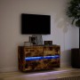 Wand-TV-Möbel mit LED-Lichtern in geräucherter Eiche 80x31x45 cm von , TV-Möbel - Ref: Foro24-852289, Preis: 67,72 €, Rabatt: %