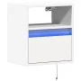 Wall-mounted TV stand with LED lights white 41x31x45 cm by , TV Furniture - Ref: Foro24-852313, Price: 51,29 €, Discount: %
