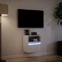 Wall-mounted TV stand with LED lights white 41x31x45 cm by , TV Furniture - Ref: Foro24-852313, Price: 51,29 €, Discount: %