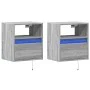 Muebles TV de pared luces LED 2 uds gris Sonoma 41x31x45 cm de , Muebles TV - Ref: Foro24-852324, Precio: 90,12 €, Descuento: %