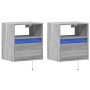 Wand-TV-Möbel mit LED-Lichtern, 2 Stück, in Sonoma-Grau, 41x31x45 cm. von , TV-Möbel - Ref: Foro24-852324, Preis: 91,54 €, Ra...