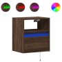 Wand-TV-Möbel mit LED-Lichtern, 2 Stück, braune Eiche, 41x31x45 cm. von , TV-Möbel - Ref: Foro24-852326, Preis: 87,11 €, Raba...