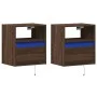 Wand-TV-Möbel mit LED-Lichtern, 2 Stück, braune Eiche, 41x31x45 cm. von , TV-Möbel - Ref: Foro24-852326, Preis: 85,81 €, Raba...