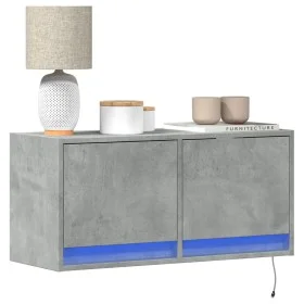 Mueble de TV de pared con luces LED gris hormigón 80x31x35 cm de , Muebles TV - Ref: Foro24-852358, Precio: 55,47 €, Descuent...