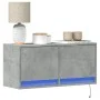 Mueble de TV de pared con luces LED gris hormigón 80x31x35 cm de , Muebles TV - Ref: Foro24-852358, Precio: 55,47 €, Descuent...