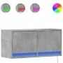 Mueble de TV de pared con luces LED gris hormigón 80x31x35 cm de , Muebles TV - Ref: Foro24-852358, Precio: 55,47 €, Descuent...