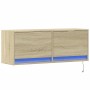 Wand-TV-Möbel mit LED-Lichtern in Sonoma-Eiche 100x31x35 cm von , TV-Möbel - Ref: Foro24-852364, Preis: 63,65 €, Rabatt: %
