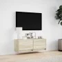 Mueble de TV de pared con luces LED roble Sonoma 100x31x35 cm de , Muebles TV - Ref: Foro24-852364, Precio: 62,90 €, Descuent...