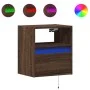 Wand-Nachttische mit LED-Lichtern, 2 Stück, Eiche Braun von , Nachttische - Ref: Foro24-3307988, Preis: 85,81 €, Rabatt: %