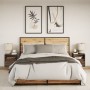 Mesitas de noche de pared con luces LED 2 unidades roble marrón de , Mesitas de noche - Ref: Foro24-3307988, Precio: 89,92 €,...
