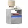 Wall-mounted bedside table with LED lights in concrete gray by , Nightstands - Ref: Foro24-3307981, Price: 40,14 €, Discount: %