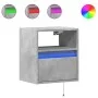 Wall-mounted bedside table with LED lights in concrete gray by , Nightstands - Ref: Foro24-3307981, Price: 40,14 €, Discount: %