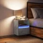 Wall-mounted bedside table with LED lights in concrete gray by , Nightstands - Ref: Foro24-3307981, Price: 40,14 €, Discount: %