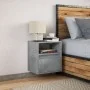 Wall-mounted bedside table with LED lights in concrete gray by , Nightstands - Ref: Foro24-3307981, Price: 40,14 €, Discount: %