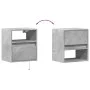 Wall-mounted bedside table with LED lights in concrete gray by , Nightstands - Ref: Foro24-3307981, Price: 40,14 €, Discount: %