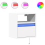 Wall-mounted bedside tables with LED lights, 2 units, white by , Nightstands - Ref: Foro24-3307976, Price: 81,11 €, Discount: %
