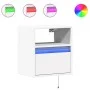 Wall-mounted bedside tables with LED lights, 2 units, white by , Nightstands - Ref: Foro24-3307976, Price: 80,01 €, Discount: %