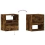 Mesita de noche de pared con luces LED roble ahumado de , Mesitas de noche - Ref: Foro24-3307983, Precio: 49,46 €, Descuento: %