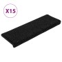 Alfombrillas para escaleras 15 unidades 65x21x4 cm Negro Borde